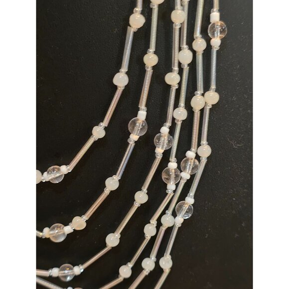 Vintage Orbs of Light Multi-Strand Beaded Necklace With Adjustable Chain - Picture 7 of 9